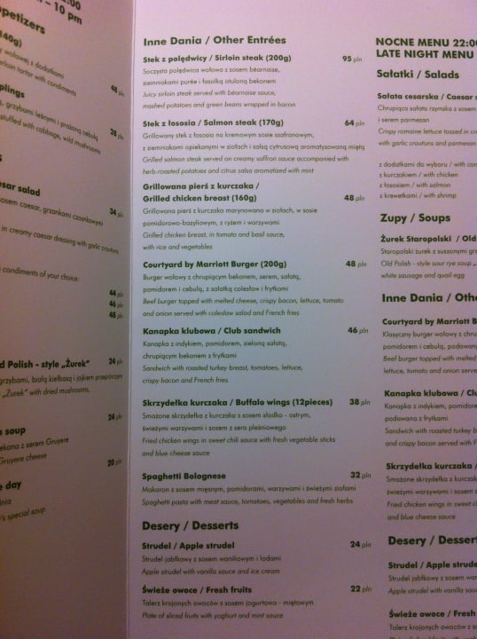 In-Room Service Hotel Courtyard by Marriott Warsaw Airport