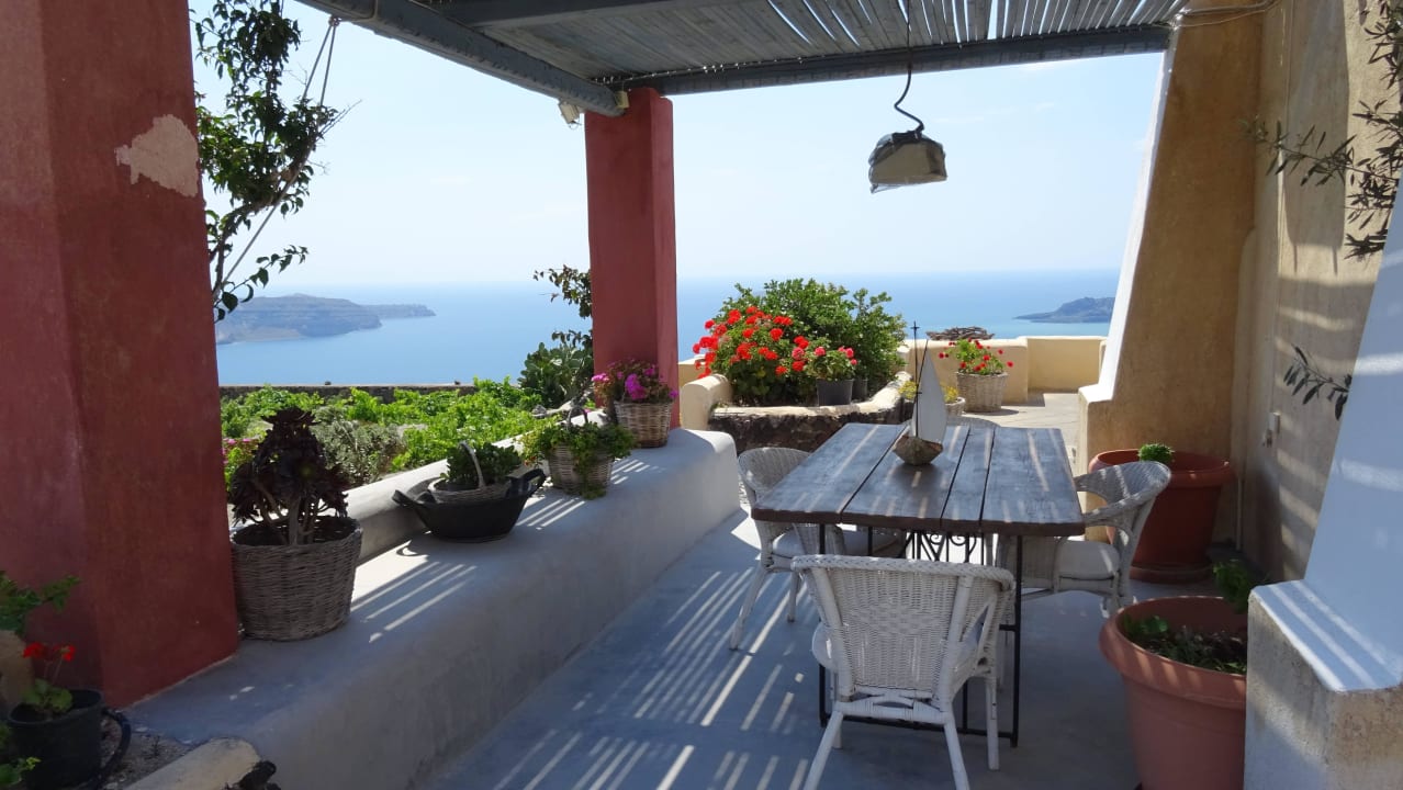 Garten und Ausblick Aegagros Caldera Houses