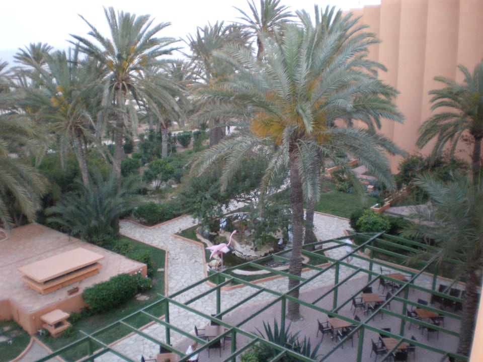 Blick vom Balkon in den Garten Zimmer 1253 El Ksar Resort & Thalasso