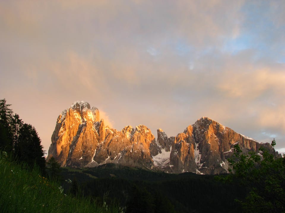 Ausblick auf den Langkofel Bauernhof Pedracia