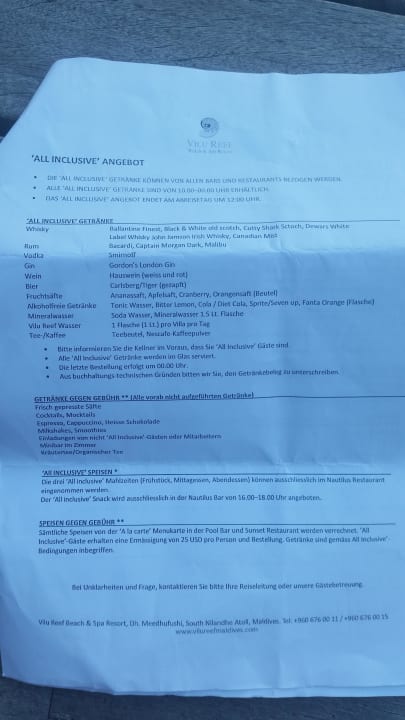 All Liste Sun Siyam Vilu Reef