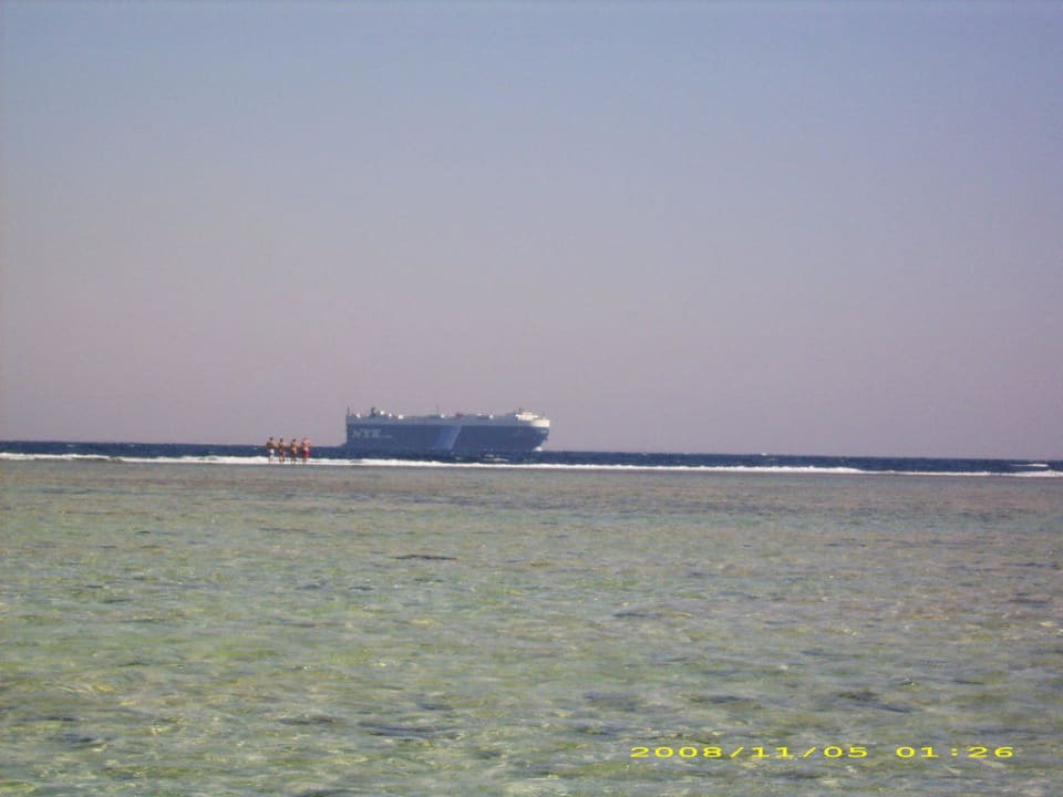 Der Strand hinter dem Korallenriff Pickalbatros Royal Moderna Resort-Sharm El Sheikh