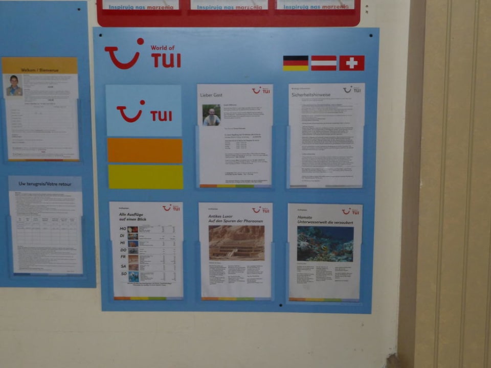 Infotafel(n) von TUI und anderen Veranstaltern Brayka Bay Resort