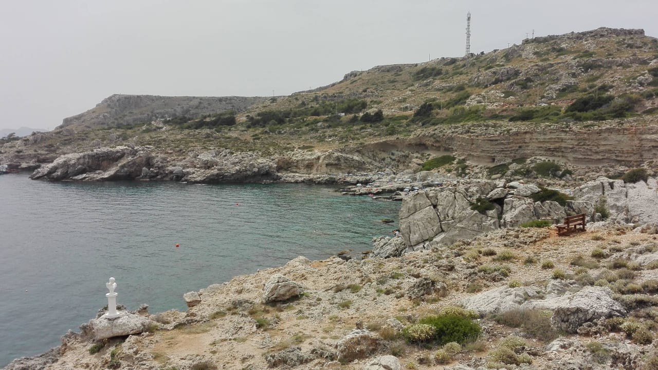 Blick auf den Srandbereich Hotel Kalithea Horizon Royal