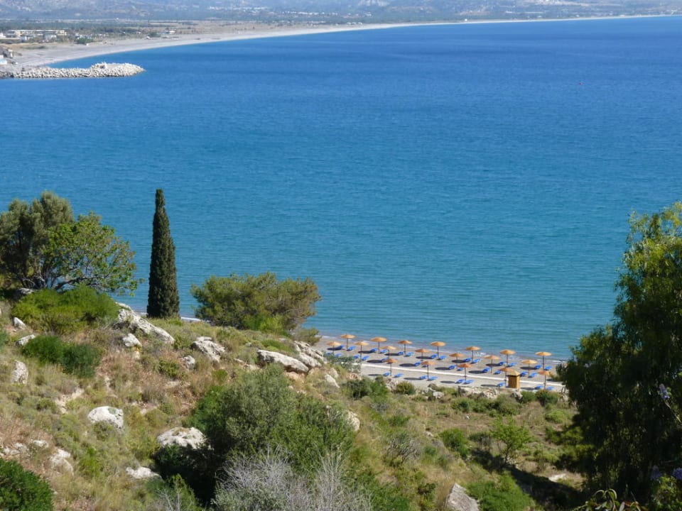 Ausblick auf die Vlicha Bucht  Lindos Mare, Seaside Hotel