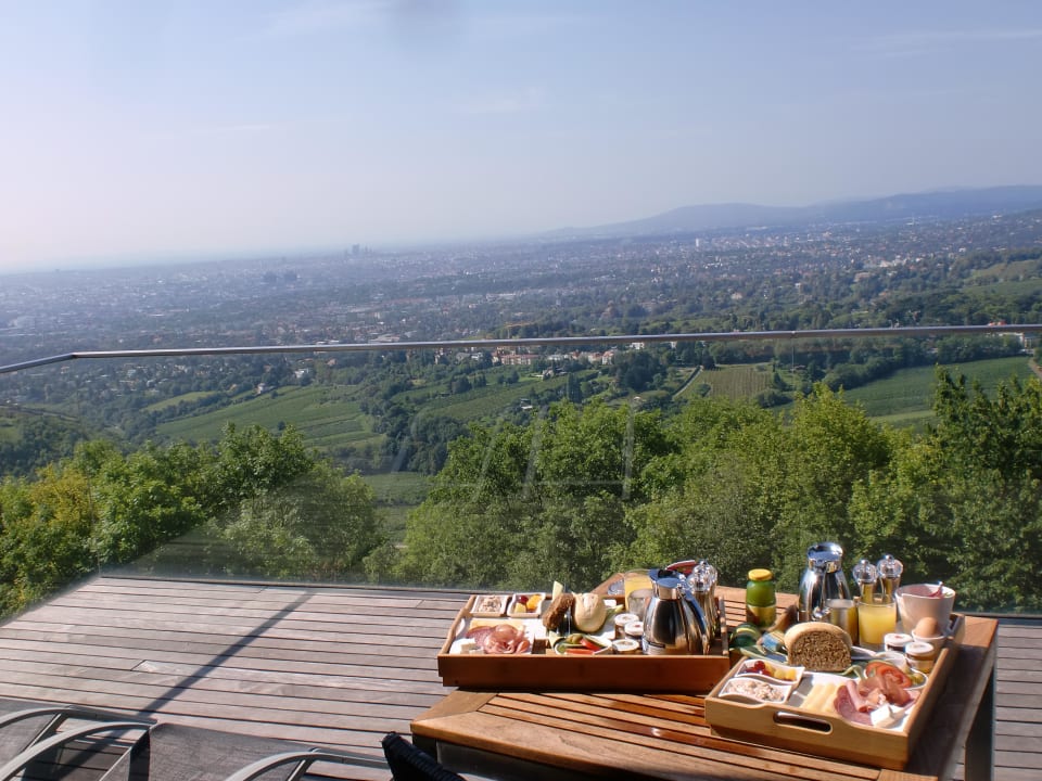 Frühstück auf der Terrasse Hotel Kahlenberg