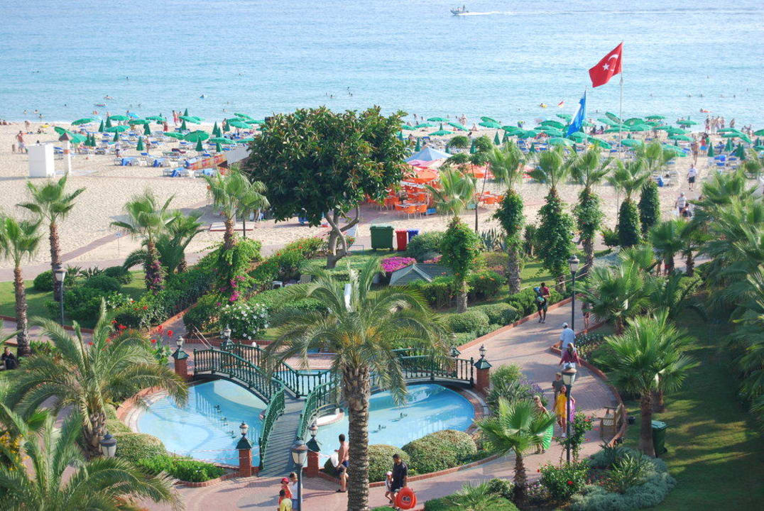 Blick vom Balkon des Restaurants Gardenia Hotel