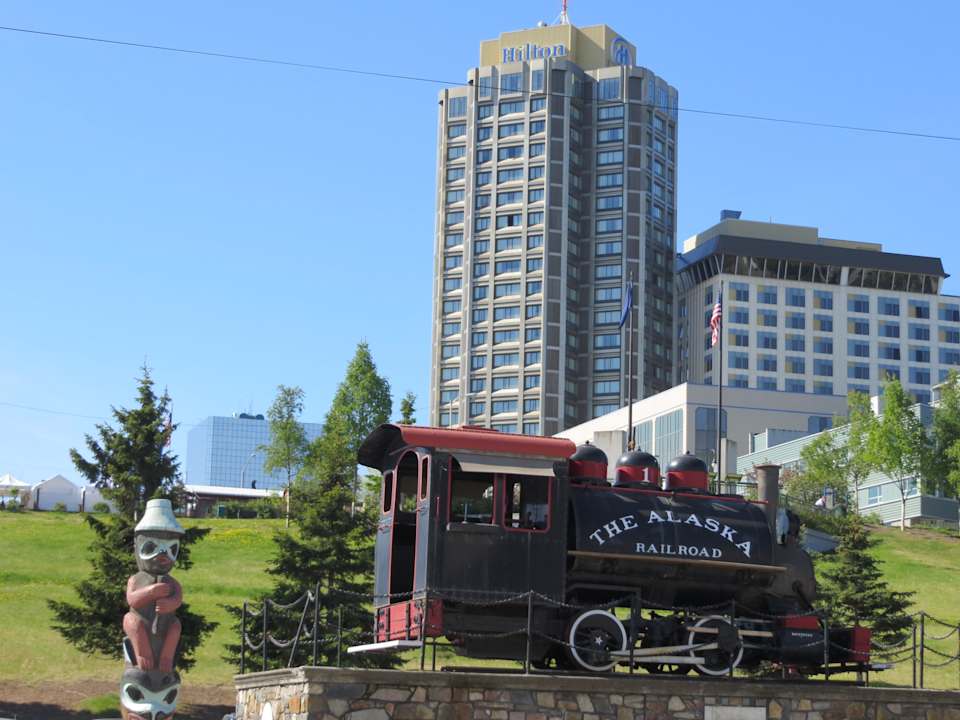 Hilton vom Bahnhof Alaska-Railroad  Hotel Hilton Anchorage