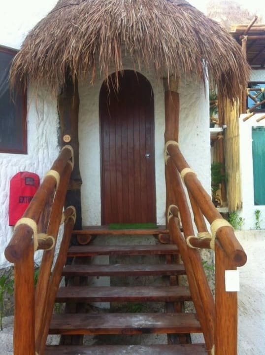 Eingang in unseren Bungalow Hotel Villas Flamingos