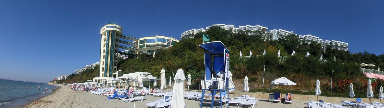 Unser Hotel Paradise Beach vom Strand aus Paradise Beach Hotel