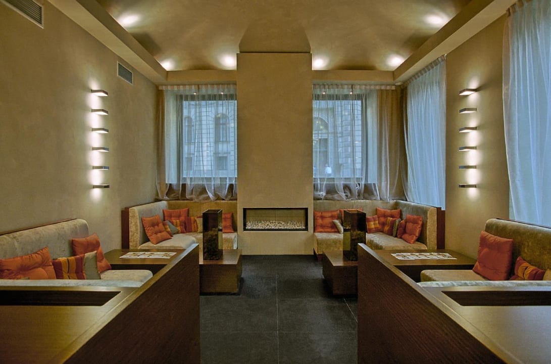 Lobby fire place Hotel 987 Design Prague