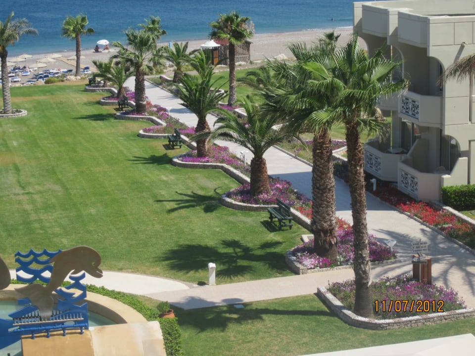 Vom Zimmer auf Hotelanlage und Meer Rodos Palladium Leisure & Wellness