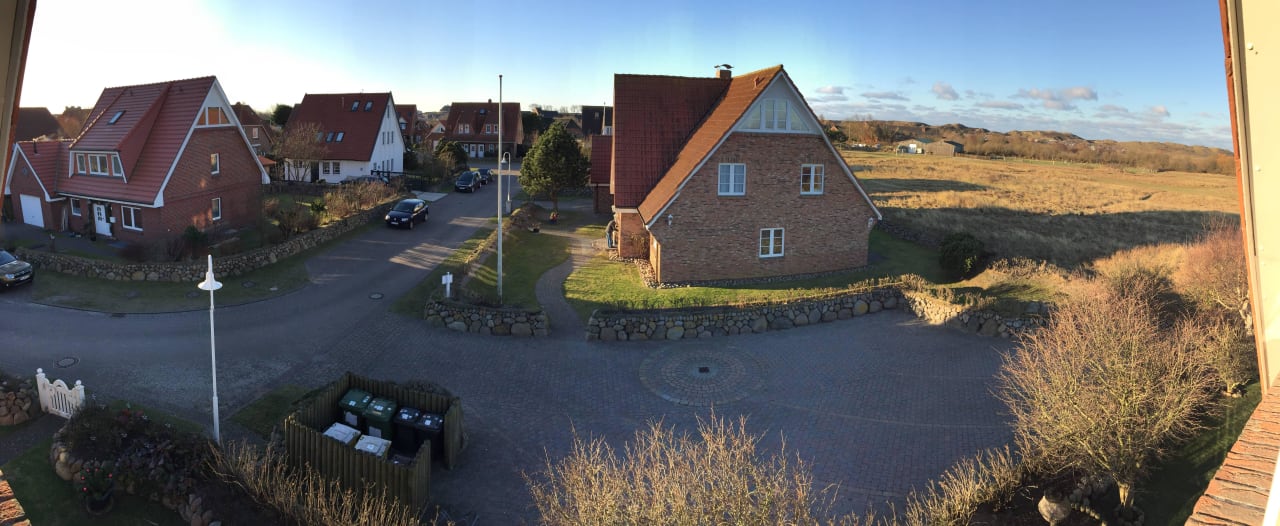 Panorama-Ausblick aus dem Schlafzimmer Ferienwohnungen Biike Hüs
