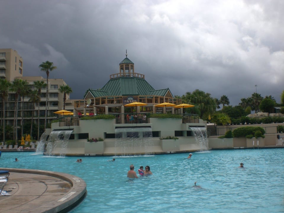 Vue piscine avec cascades et bar  Hotel Orlando World Center Resort Marriott
