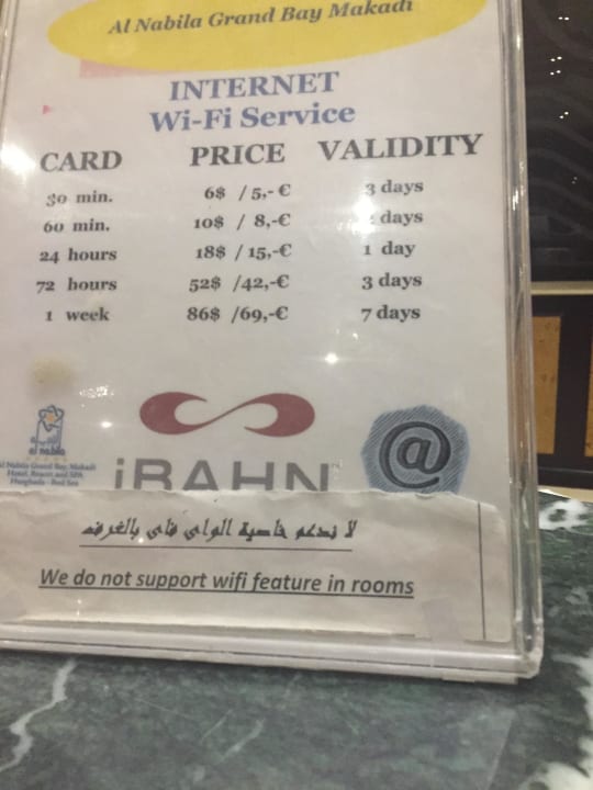 WLAN unverschämt teuer Siva Golden Bay Makadi