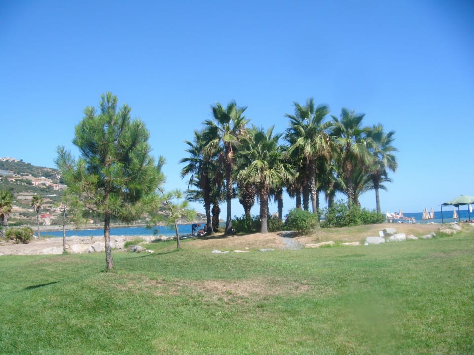 Blick aus dem Zimmer in Richtung Strand  Aregai Marina Hotel & Residence