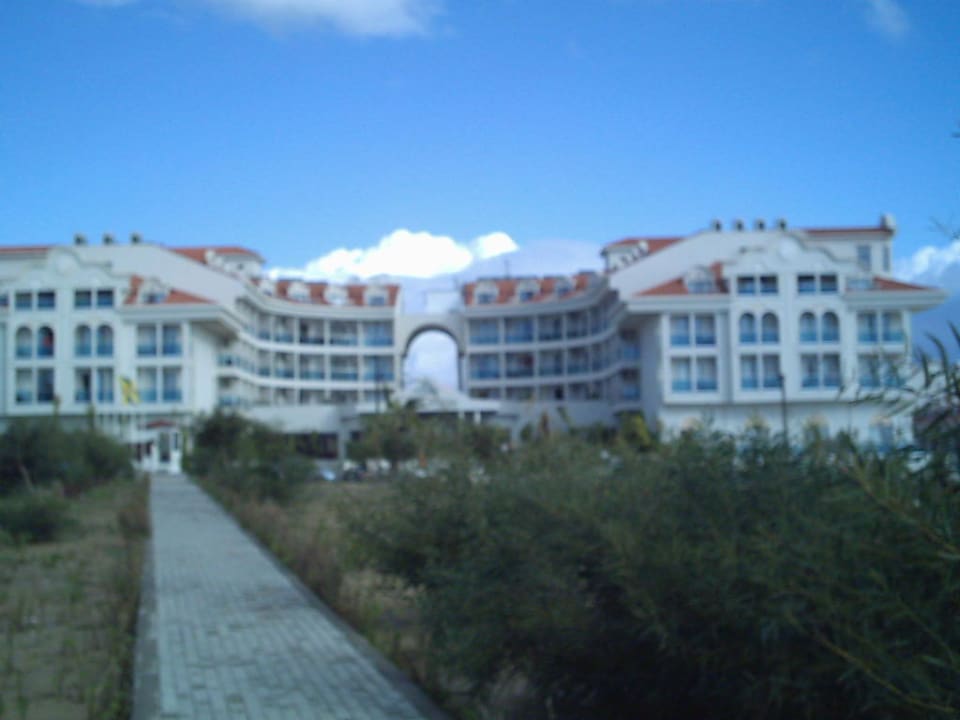 Das Hotel vom Strand aus Hotel Sultan of Side