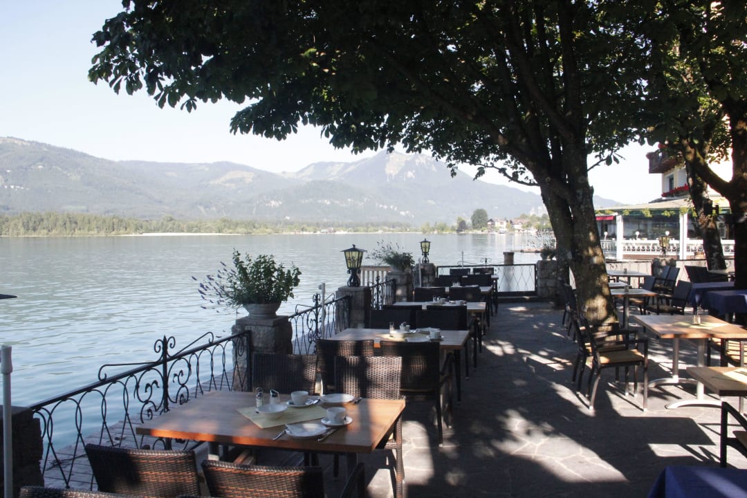 Gastgarten am See unter Linden- u. Kastanienbäume Seeböckenhotel Zum weissen Hirschen