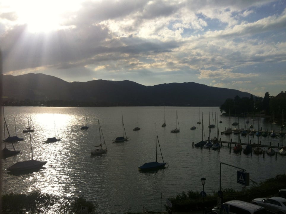 Abendstimmung vom Balkon aus Hotel Fischerstüberl am See