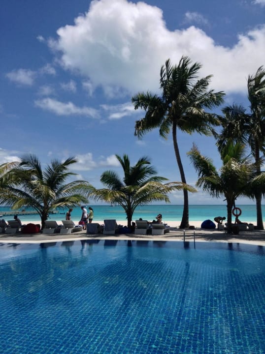 Pool mit Ausblick Meeru Maldives Resort Island