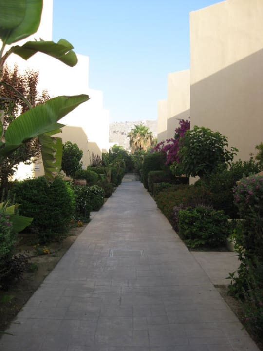 Weg zu den Zimmern Atlantica Aegean Blue