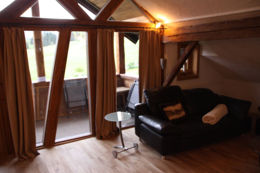 Wohnzimmer mit Panoramblick Berghof Kornau Apartment
