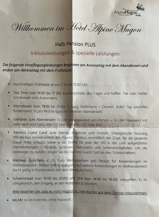 Sonstiges Hotel Alpine Mugon