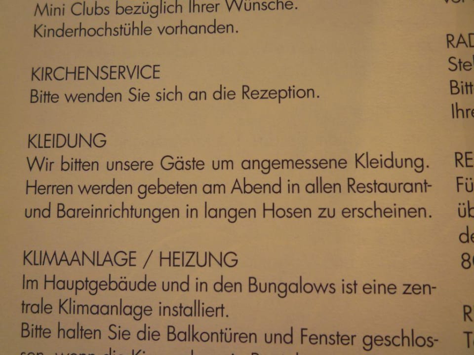 Die "Bitte" entpuppt sich zur Vorschrift Grecotel Casa Paradiso