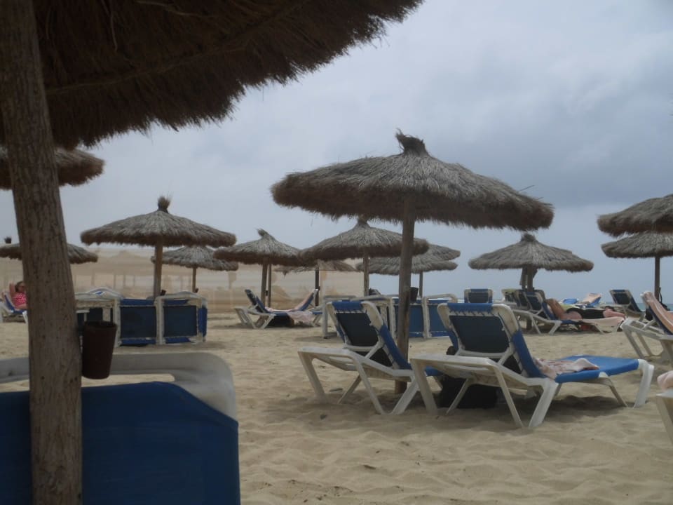 Liegebereich am Strand Hotel Riu Karamboa