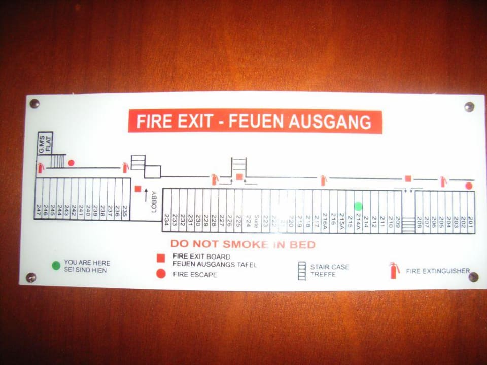 Übersicht bei Brand zum Notausgang EKHO Surf