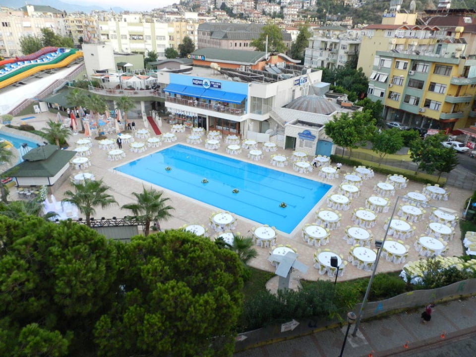 View from main restaurant Hotel Aslan City Kleopatra