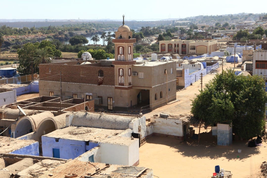 Blick von Restaurant/Dachterrasse Guesthouse Nubian Ekadolli