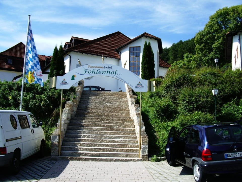 Aussicht vom Parkplatz aus Panoramahotel Fohlenhof
