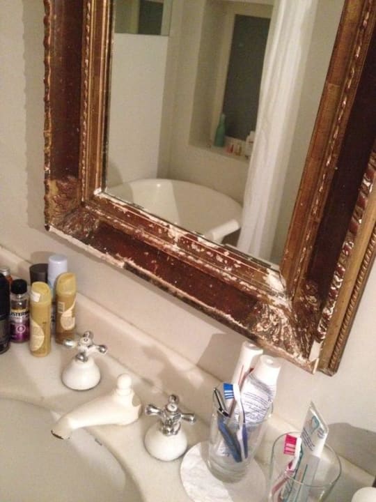 Vergammelter Antiker Badezimmer Spiegel Hotel Casas Brancas