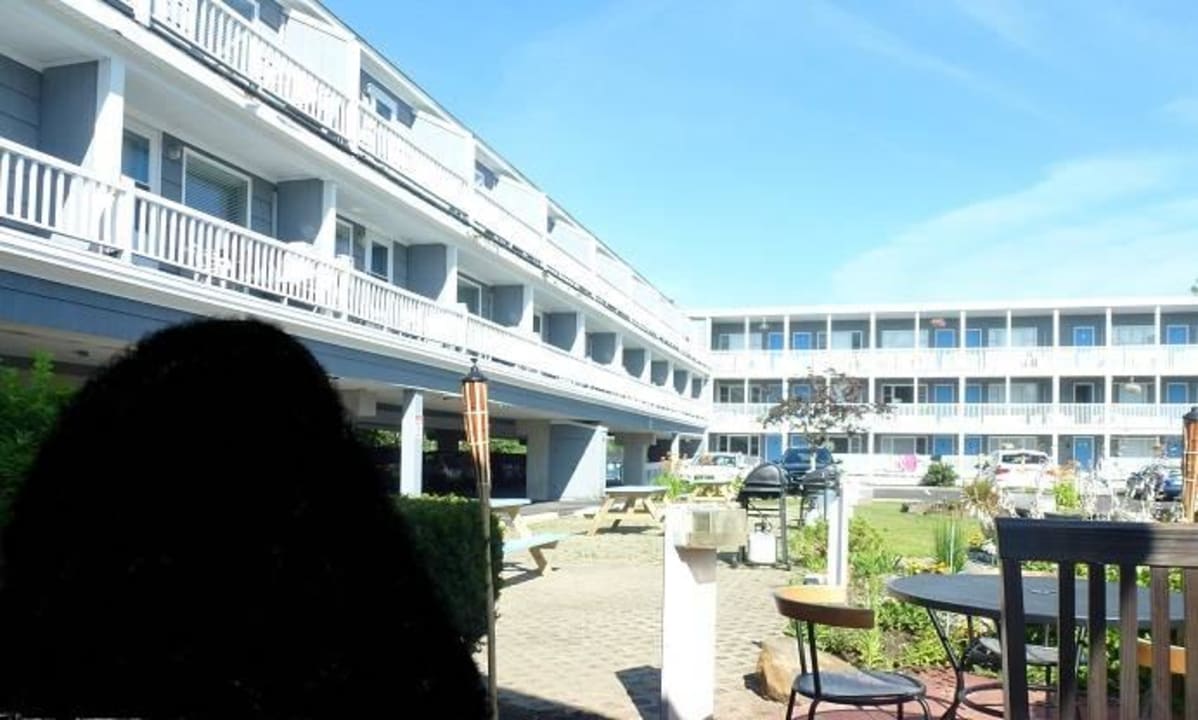 Von Frühstücksecke aus Hotel Grand Beach Inn