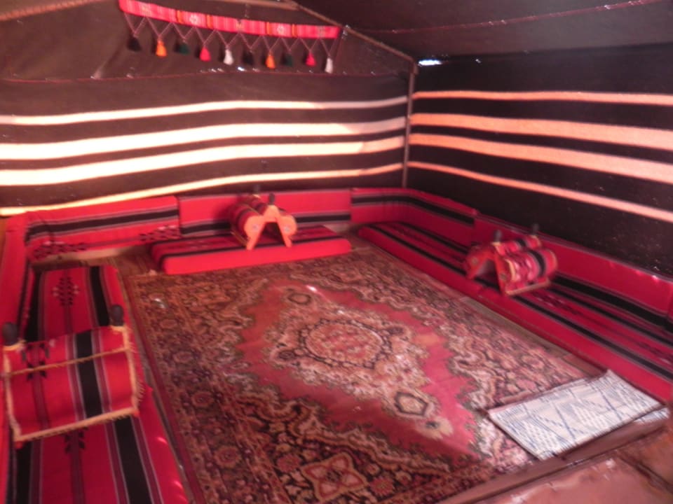 Communal tent for dining and relaxing Wadi Rum Travel Camp