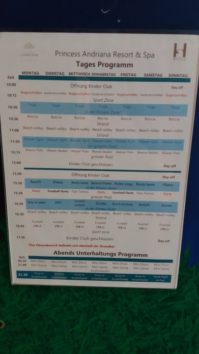 Sport & Freizeit Princess Andriana Resort & Spa