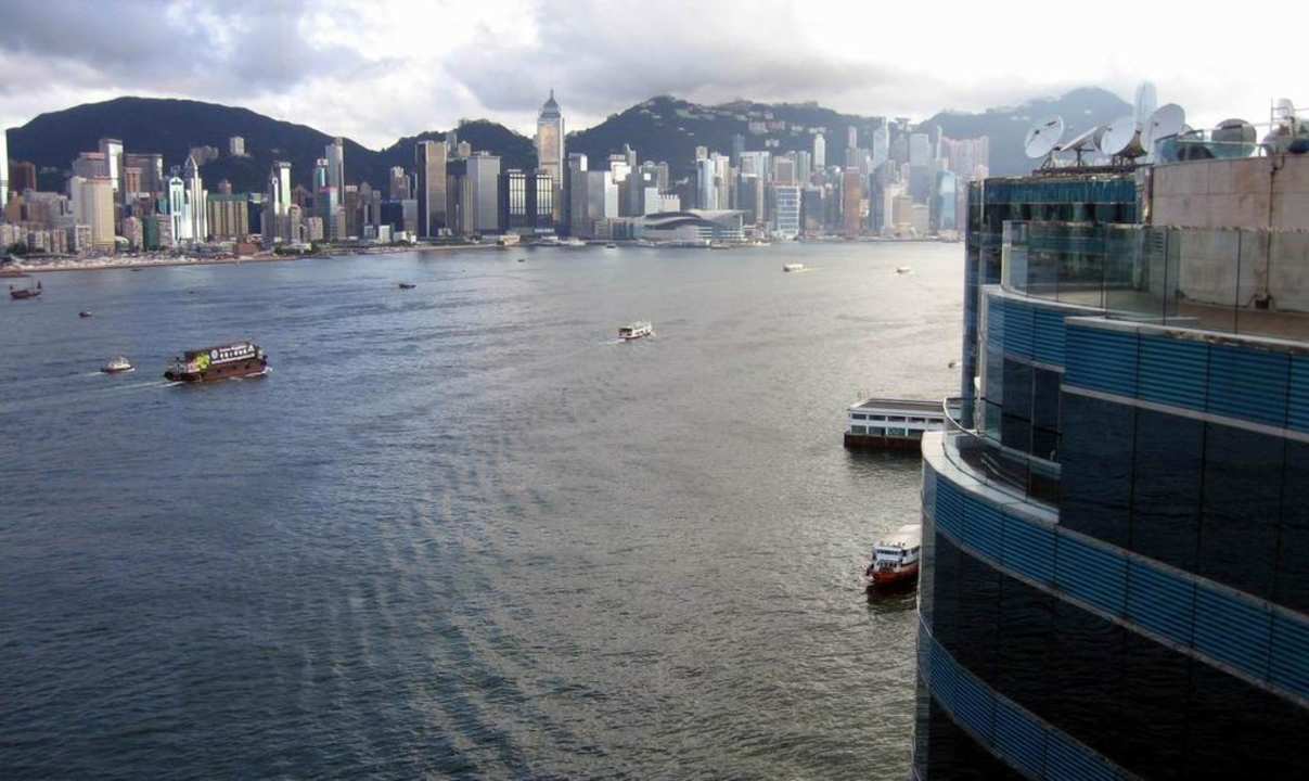 View from the roof terrace Harbour Grand Kowloon