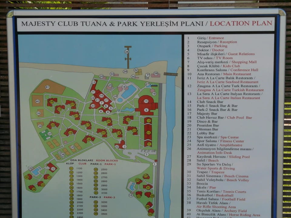 Übersichtsplan der gesamten Anlage Club Tuana Fethiye