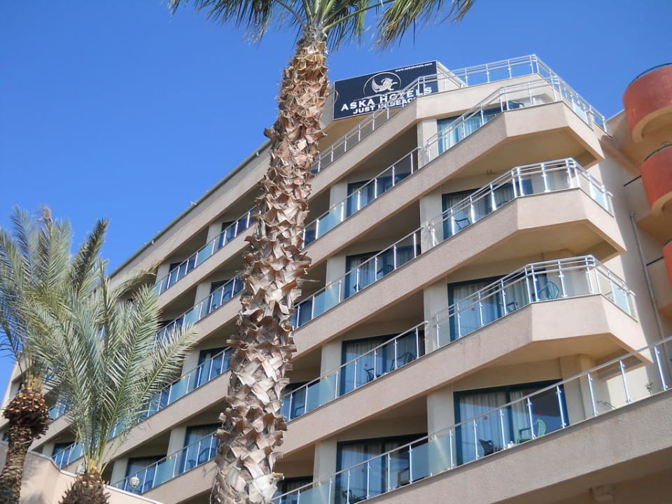Blick von dem Strand in Richtung Hotel Aska Hotel Just in Beach
