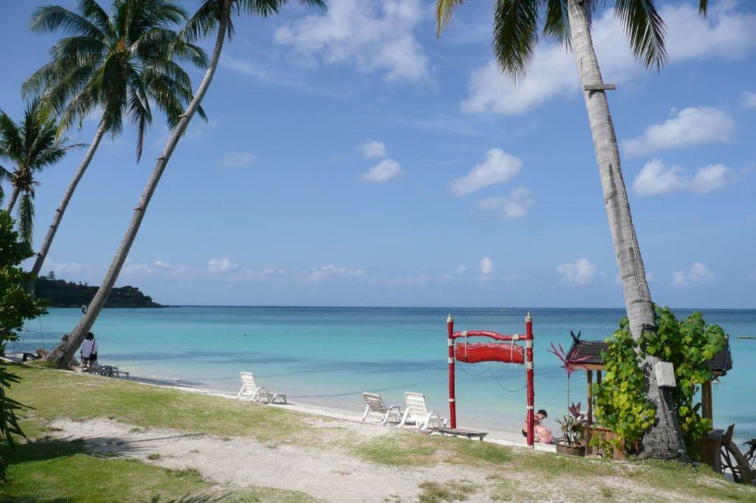Blick vom Frühstück auf den Hotelstrand Long Bay Resort Koh Phangan