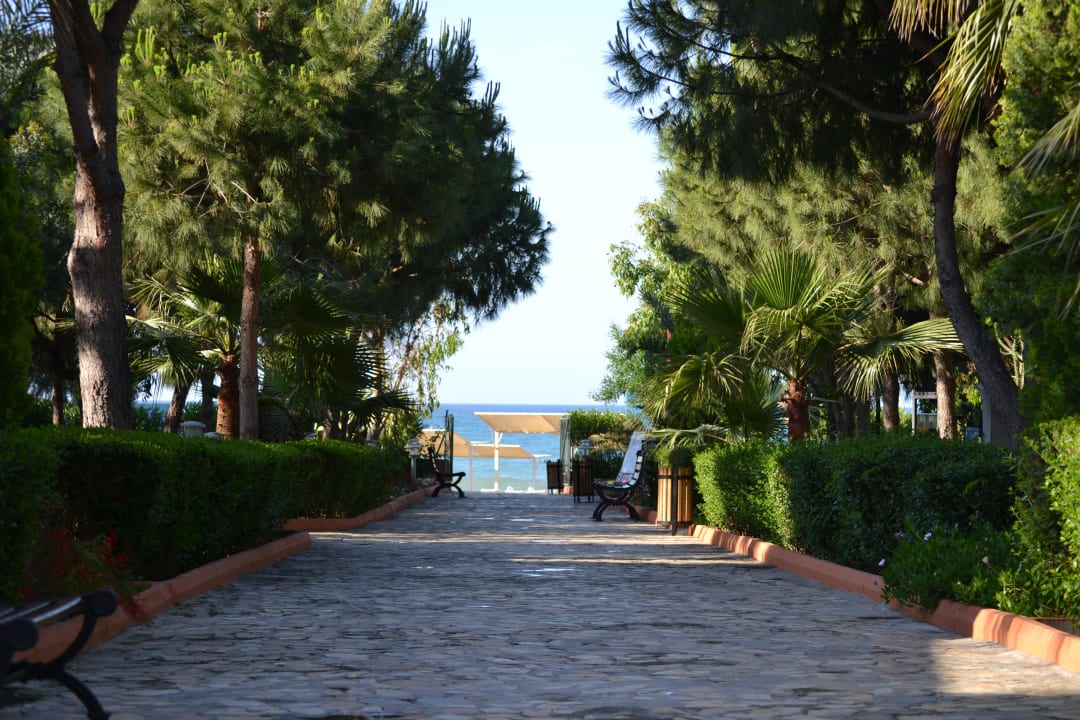 Weg zum Strand Club Turtas Beach Hotel