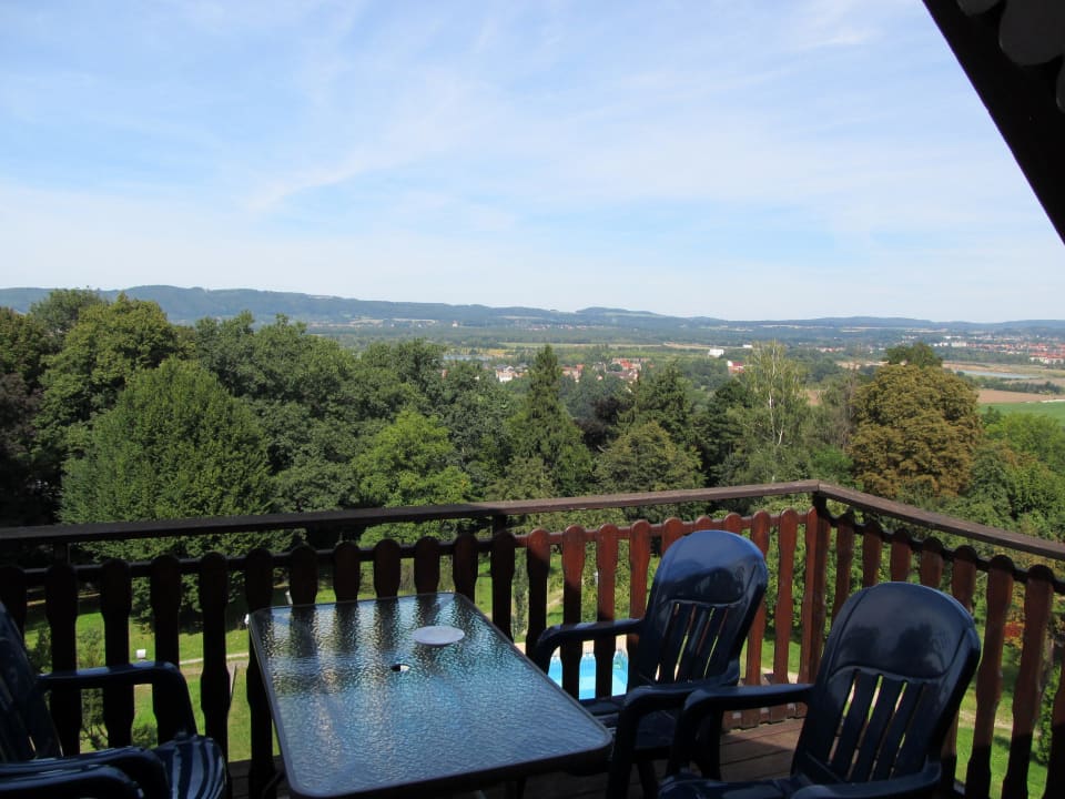 Blick von der Terrasse auf das Elbetal Hotel Ausspann