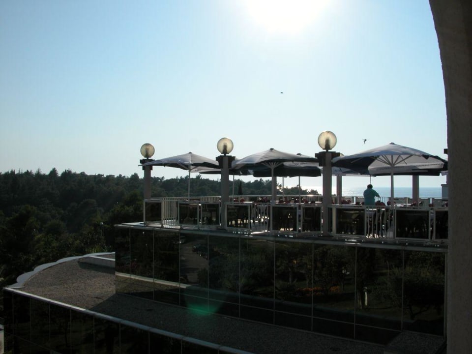Blick auf die Speisesaalterrasse Hotel Istra Plava Laguna
