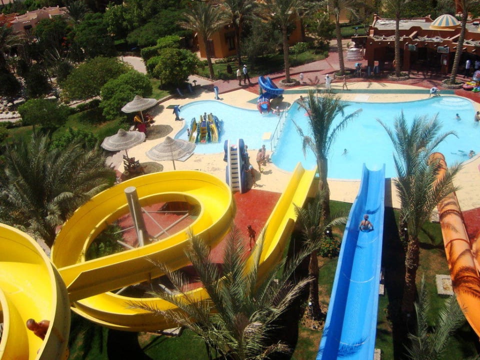 Wasserrutschen von oben Hotel Nubian Village