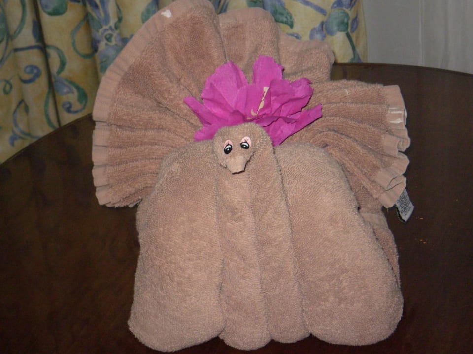 Kunstwerk aus Handtücher Hotel Riu Tequila