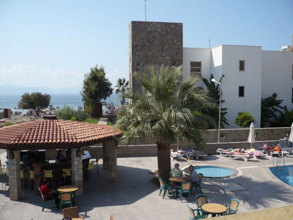 Bar und Pool von der Terrasse aus. Tiana Beach Resort