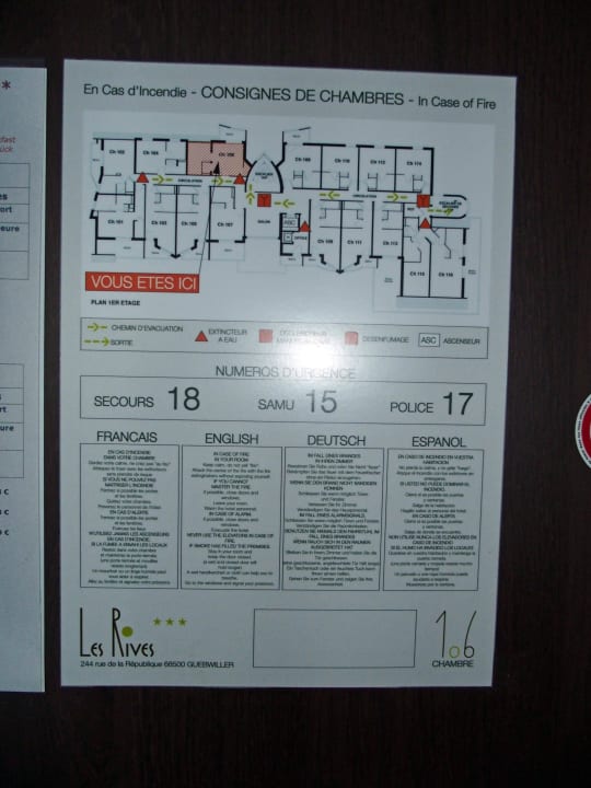 Sicherheitsinfos Hotel Les Rives