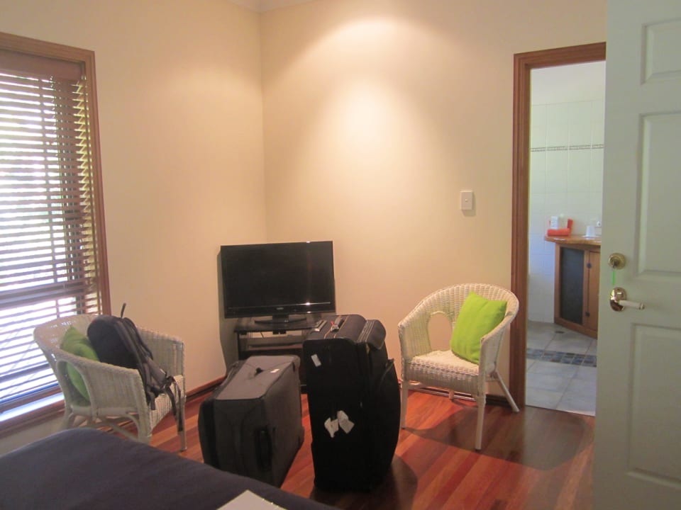 Blick vom Bett aus B&B Hibiscus Lodge