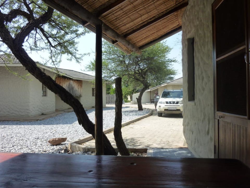 Schattiger Platz am Bungalow Okaukuejo Camp